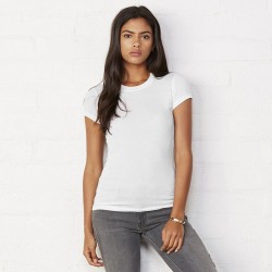 Plain crew neck t-shirt Sheer mini rib Bella 135 GSM